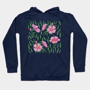 Elegant watercolor pink and green florals Hoodie